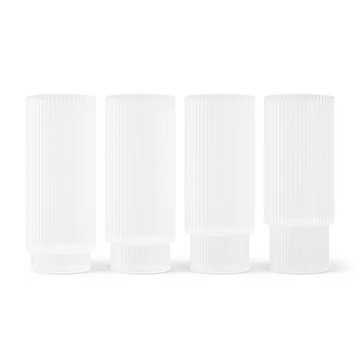 Ripple Longdrink-Gläser, frosted (4er-Set) von Ferm Living
