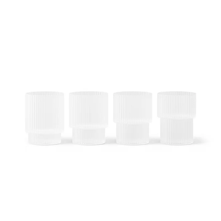 Ripple Trinkglas small, frosted (4er-Set) von Ferm Living