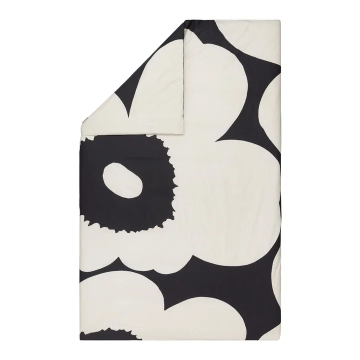 Iso Unikko Deckenbezug, 210 x 210 cm, off-white / charcoal von Marimekko