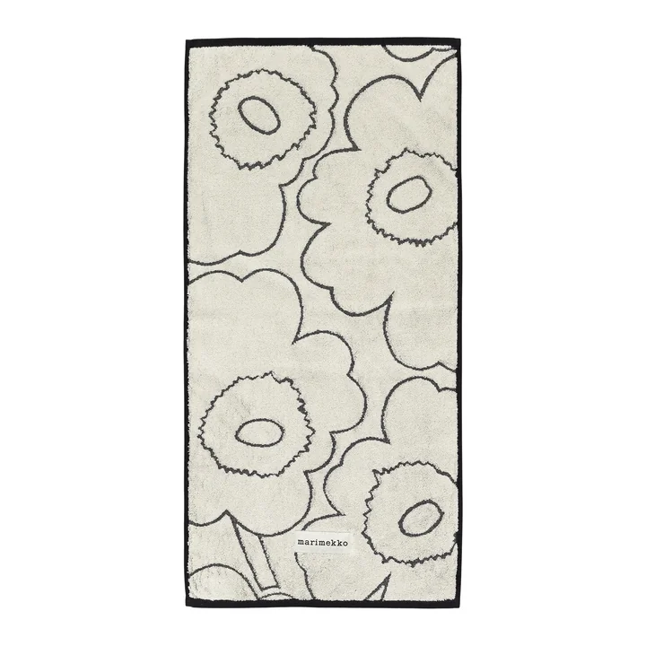 Piirto Unikko Handtuch, 50 x 100 cm, ivory / schwarz von Marimekko