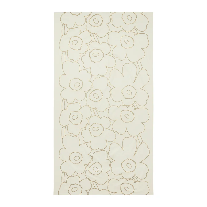 Piirto Unikko Tischdecke, 135 x 200 cm, linen / gold von Marimekko