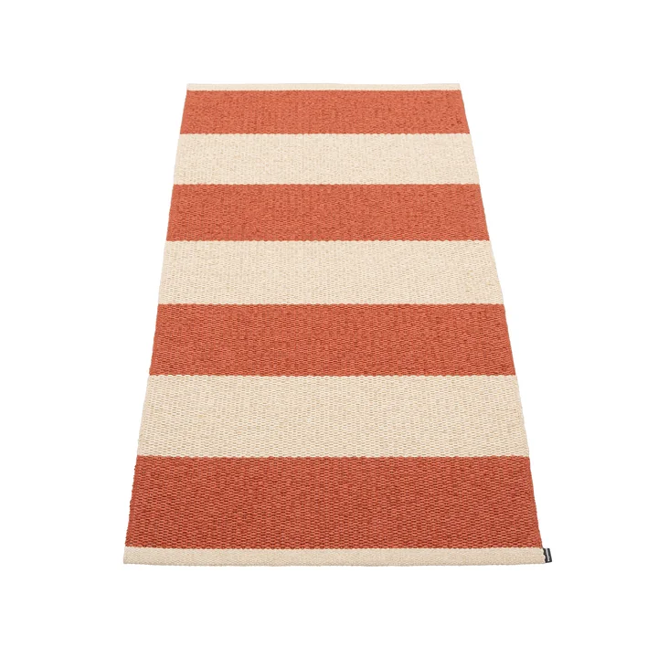 papelina bob 225 (70 x 225cm) パペリナ　ボッブ Pappelina Bob rug, 70 x 225 cm, mud - vanilla | Finnish Design Shop CH