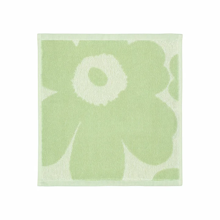Marimekko - Unikko Solid Mini-Handtuch, 30 x 30 cm, off-white / sage