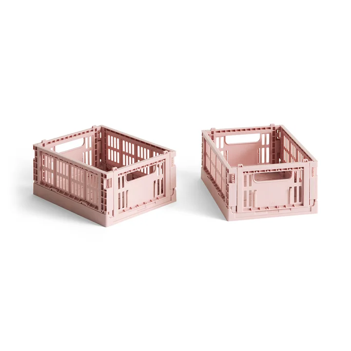 Colour Crate Korb Mini, 17 x 13 cm, blush, recycled (2er-Set) von HAY