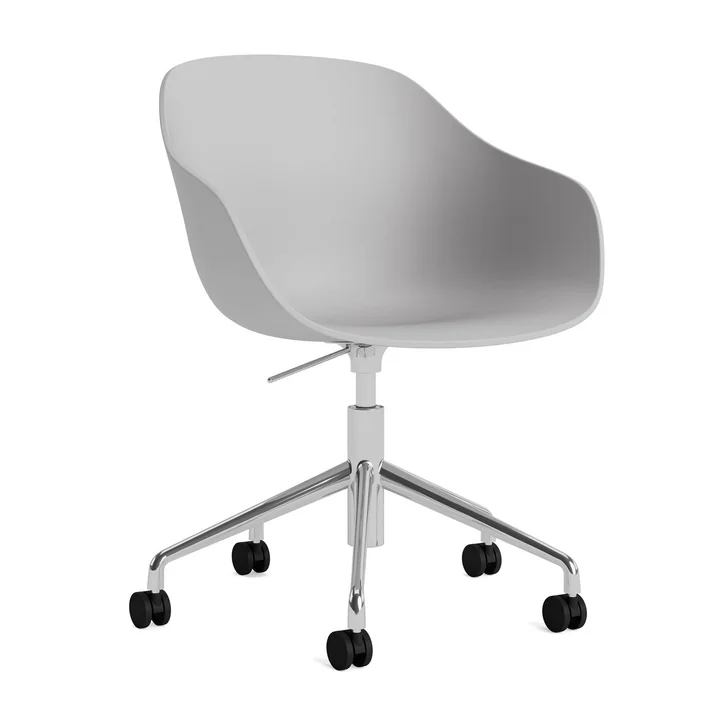 HAY - About A Chair AAC 252 mit Gaslift, Aluminium poliert / concrete grey 2.0