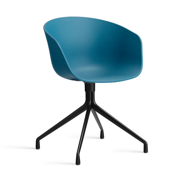 HAY - About A Chair AAC 20, Aluminium schwarz / azure blue 2.0 