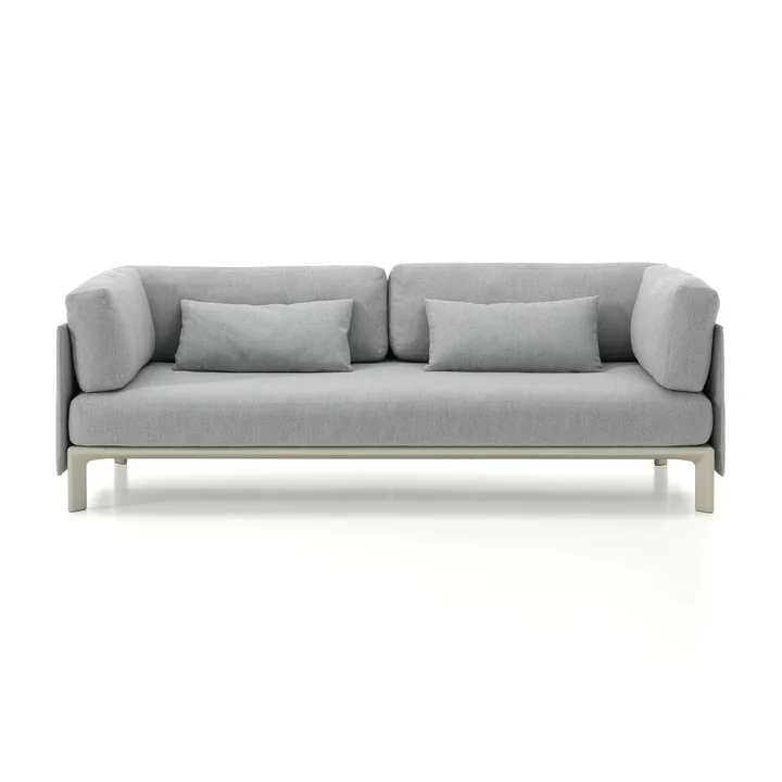 Vitra - Anagram flexibles Modul-Sofa, 190 x 95 cm, inkl. 2 Kissen 65 x 30 cm, kreide / kiesel melange (Dumet 06)