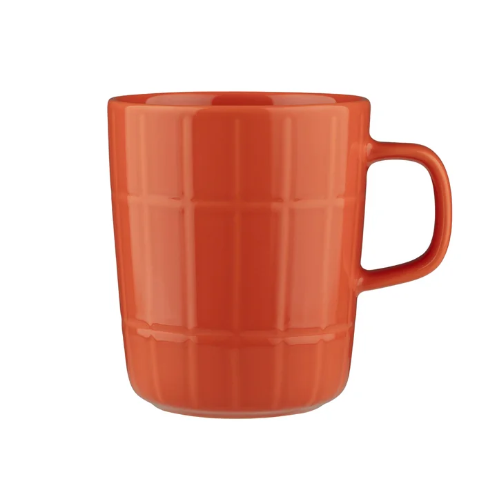 Marimekko - Oiva Tiiliskivi Becher mit Henkel, 250 ml, orange 