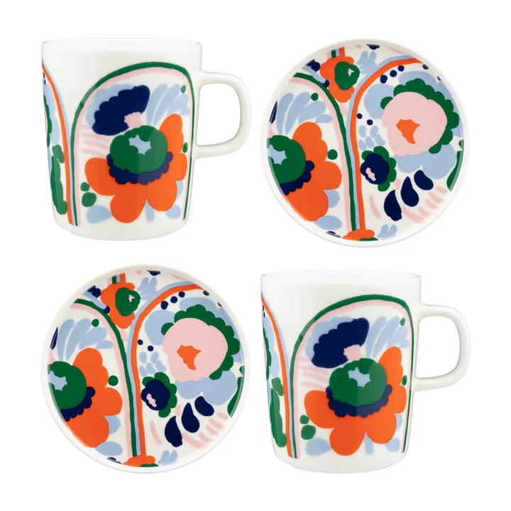 Marimekko - Karuselli Becher und Teller Set, bunt (4tlg.)
