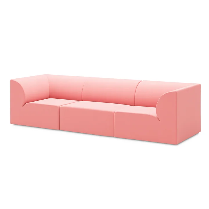 OUT Objekte unserer Tage - Weber 02 3-Sitzer Sofa, rosa (Vidar 4 0622 by Kvadrat)