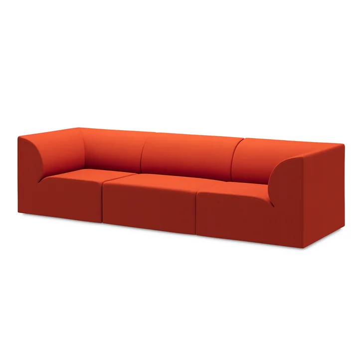 OUT Objekte unserer Tage - Weber 02 3-Sitzer Sofa, reinorange (Vidar 4 0542 by Kvadrat)