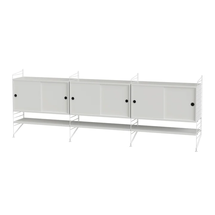 String - Sideboard, 240 x 85 x 30 cm, weiß / weiß