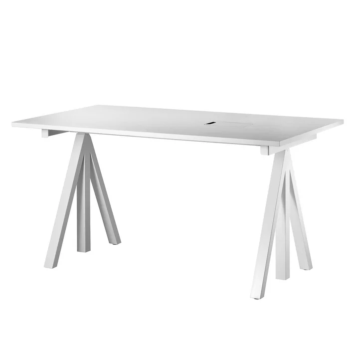 String - Works Schreibtisch, weiß, Tischplatte 140 x 78 cm