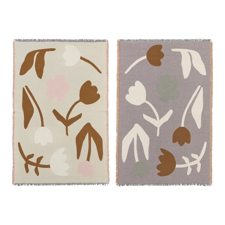 Broste Copenhagen - Rosita Decke, 130 x 180 cm, golden brown / mauve pink