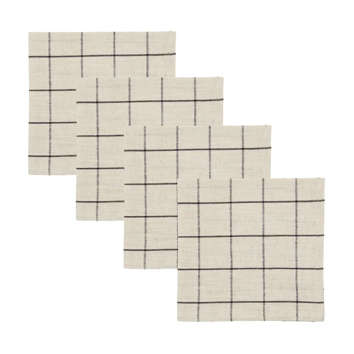 House Doctor - Join Servietten, schwarz / off-white (4er-set)