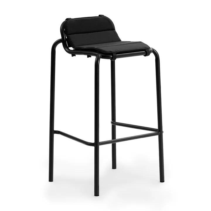 Normann Copenhagen - Vig Barstuhl, H 75 cm, schwarz mit Sitzauflage, schwarz