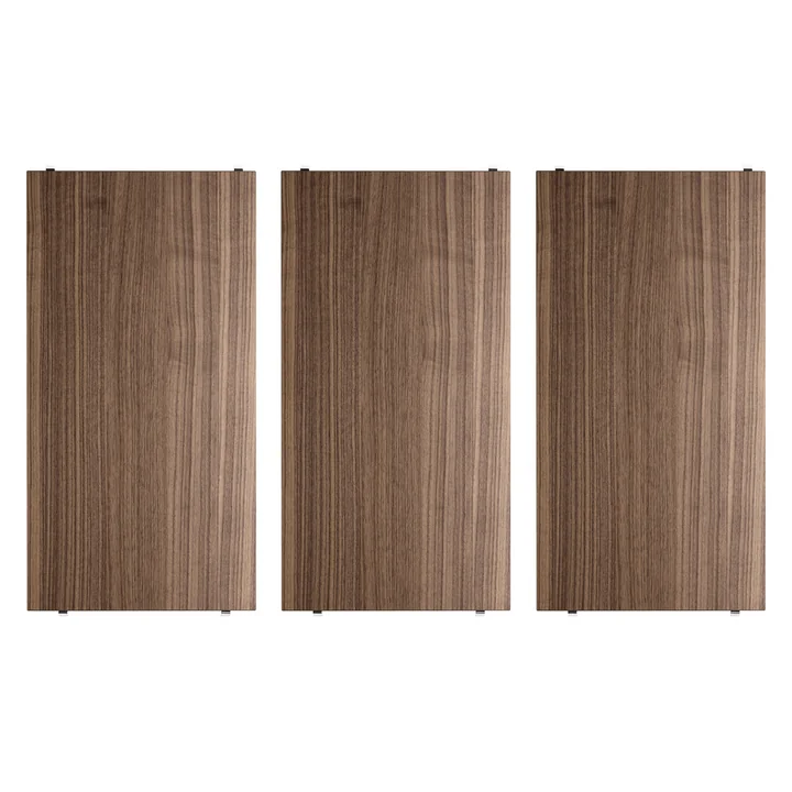 String - Regalboden 58 x 30 cm (3er-Pack), Walnuss