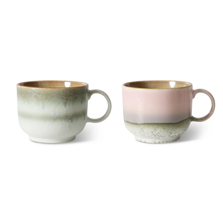 HKliving - 70's Teetasse, 425 ml, nova (2er-Set)