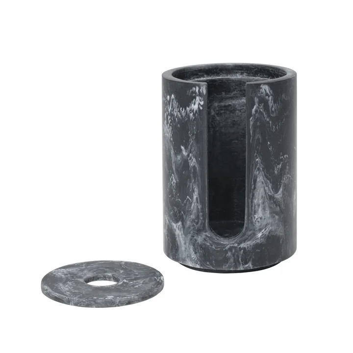 Ferm Living - Mist Wattepadbehälter, Ø 8 x H 11,8 cm, charcoal