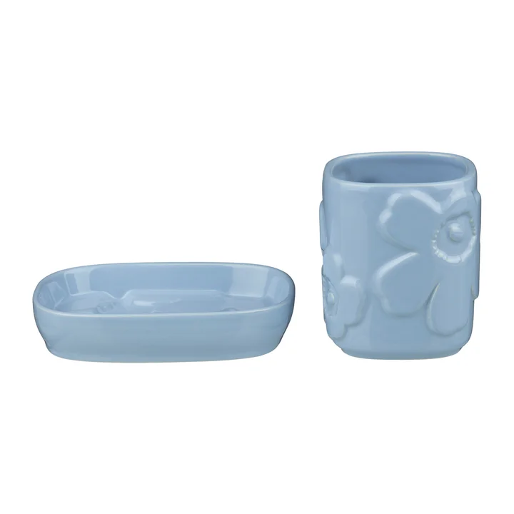 Marimekko - Unikko Badezimmer Accessoire Set, sky blue 