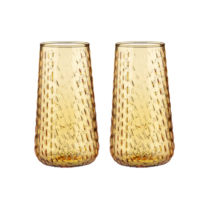 Marimekko - Syksy Glas, long 180 ml, honey (2er-Set) 