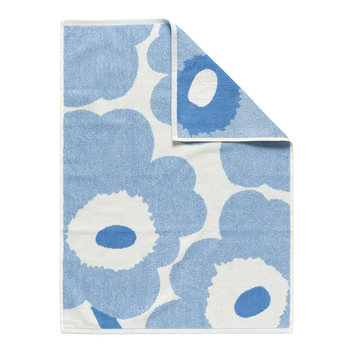 Marimekko - Unikko Handtuch 50 x 70 cm, cream / sky blue 
