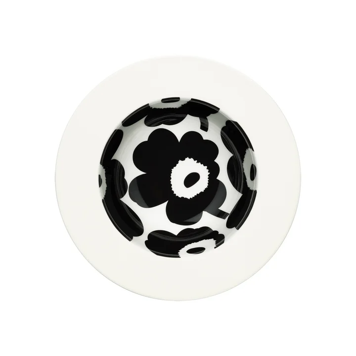 Marimekko - Oiva Unikko tiefer Teller, Ø 20 cm, weiß / schwarz