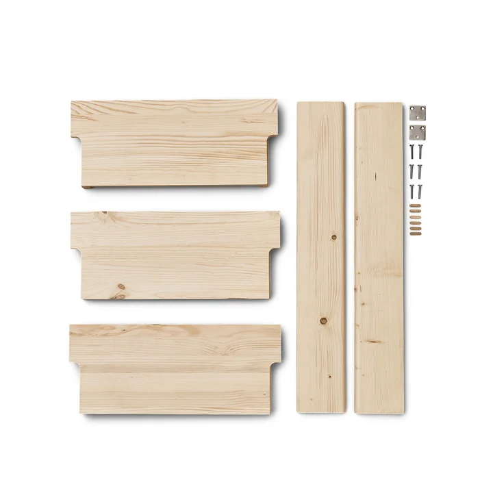 Form & Refine - Beam 3 Wandregal, 60 x 90,5 cm, Kiefer matt lackiert