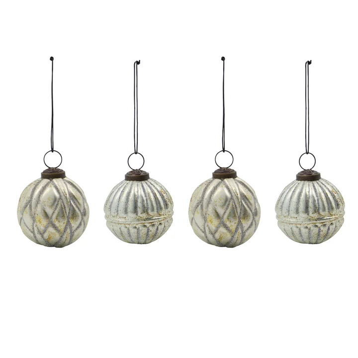 House Doctor - Rhomb Ornamente, Ø 7,5 cm, antikes silber