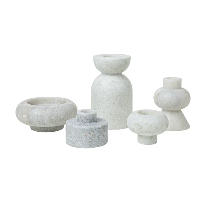 Tom Dixon - Stone Stacking Kerzenhalter, H 36 cm, weiß