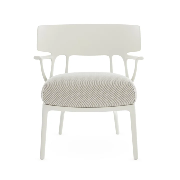 Kartell - A.I. Outdoor Lounge Chair, weiß / weiß-beige (Stoff Twill)
