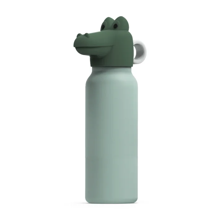 LIEWOOD - Falk Wasserflasche mit Krokodil Deckel, 350 ml, Peppermint, garden green