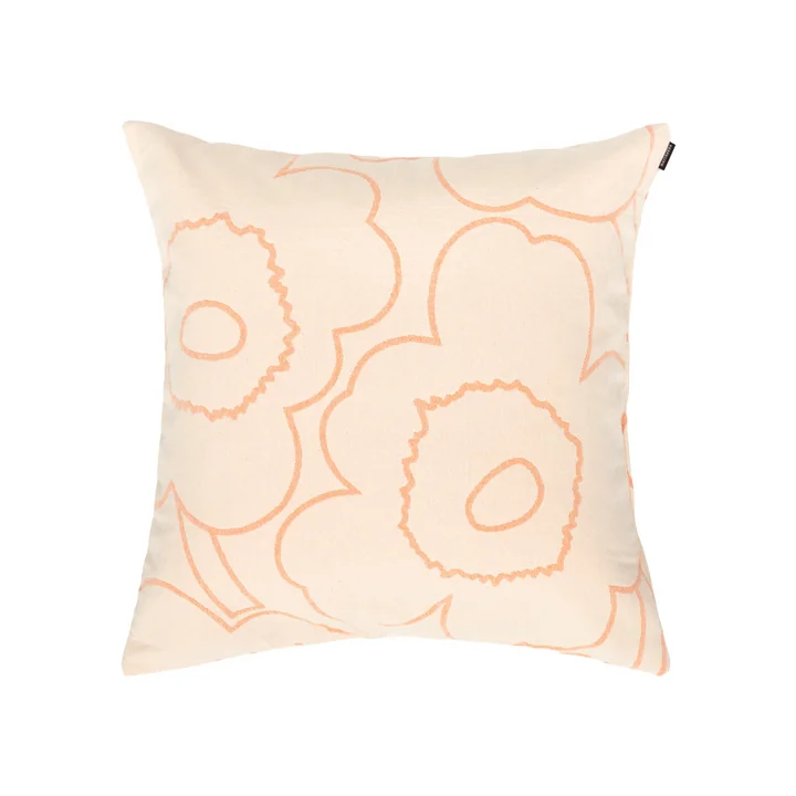 Piirto Unikko Kissenhülle, 60 x 60 cm, off-white / peach (Herbst / Winter 2025) von Marimekko