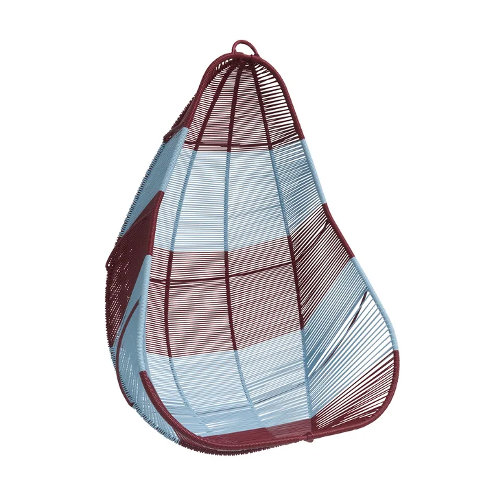 Acapulco Design - Acapulco Hängestuhl, CDMX_1, hellblau / burgunderrot