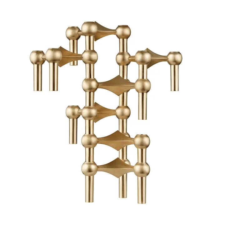 Stoff Nagel - Kerzenhalter, Messing gebürstet