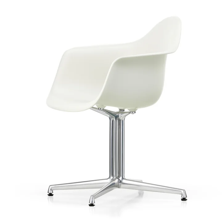 Vitra - Eames Plastic Armchair DAL RE, poliert / baumwollweiß (Filzgleiter basic dark)
