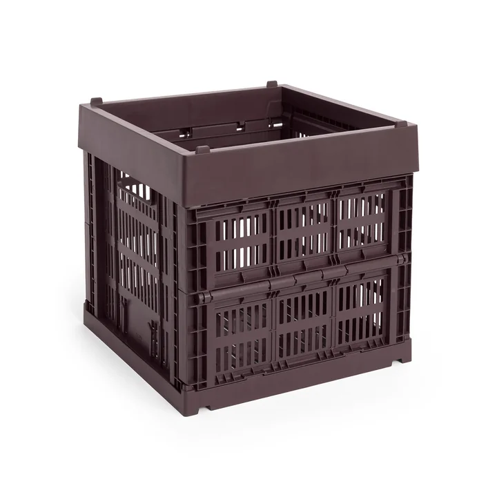 HAY - Colour Crate Korb Cube, 29,5 x 29,5 cm, bordeaux, recycled