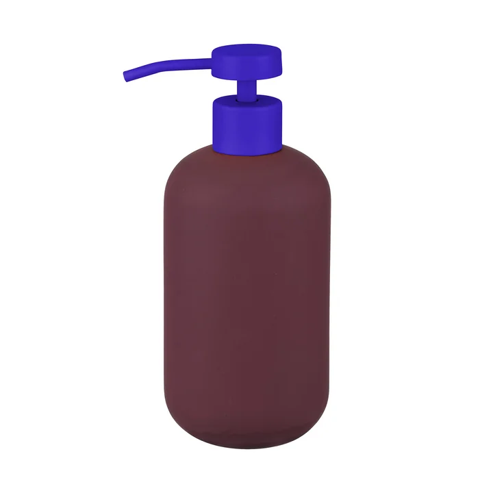 Mette Ditmer - Lotus Play Seifenspender, H 18 cm, weinrot mit blauem Deckel