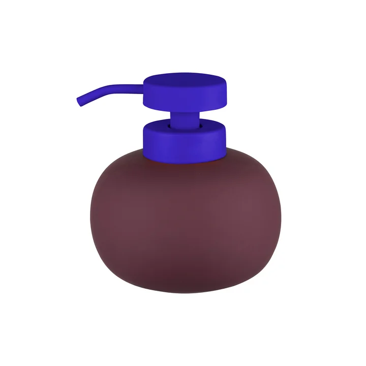 Mette Ditmer - Lotus Play Seifenspender, H 13 cm, weinrot mit blauem Deckel