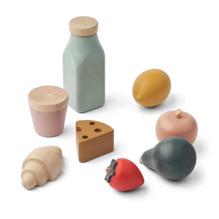 LIEWOOD - Florin Spielzeug-Set Grocery inkl. Korb, sandy multi mix