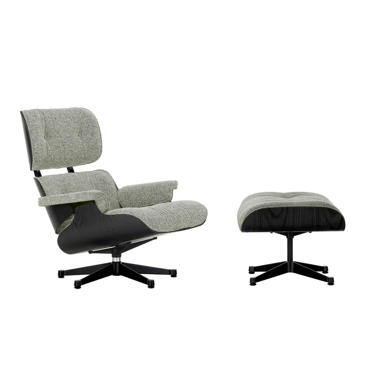 Vitra - Lounge Chair & Ottoman, schwarz, Kastanie schwarz, Nubia, salt'n pepper