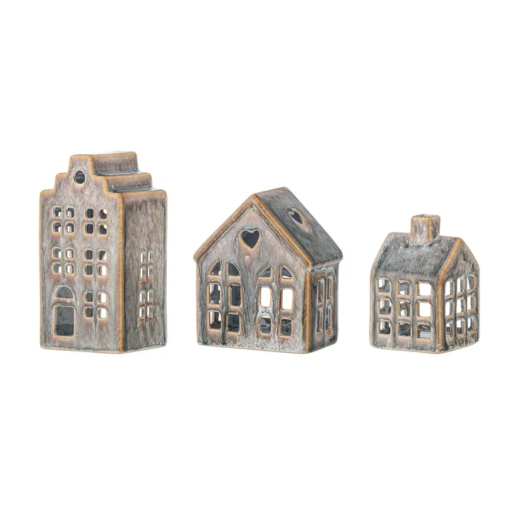 Bloomingville - Kalia Teelichthalter, braun (3er-Set)