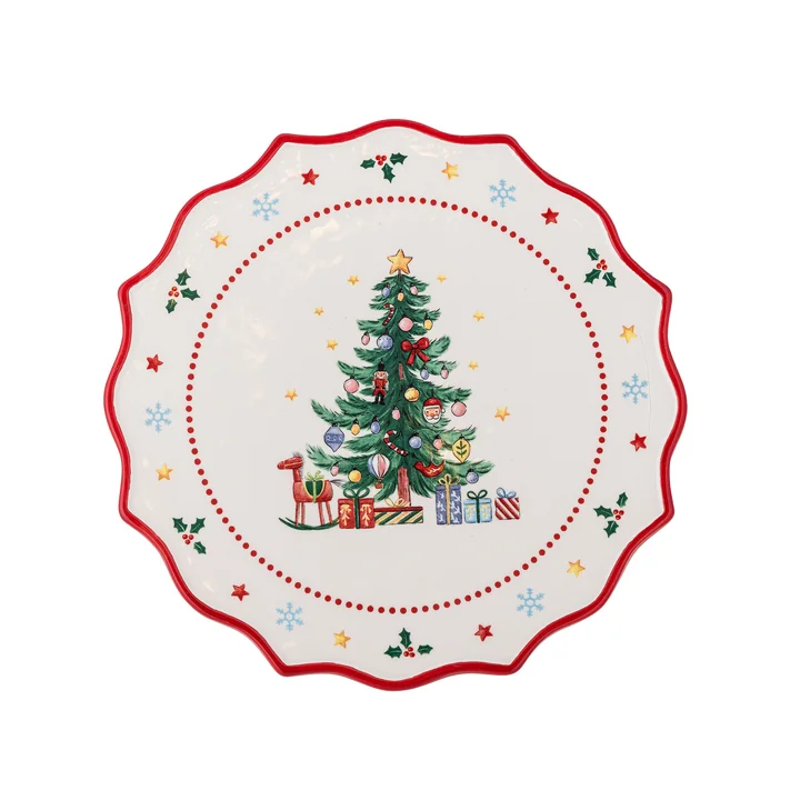 Bloomingville - Naive Kuchenteller, Ø 21 x H 9 cm, rot