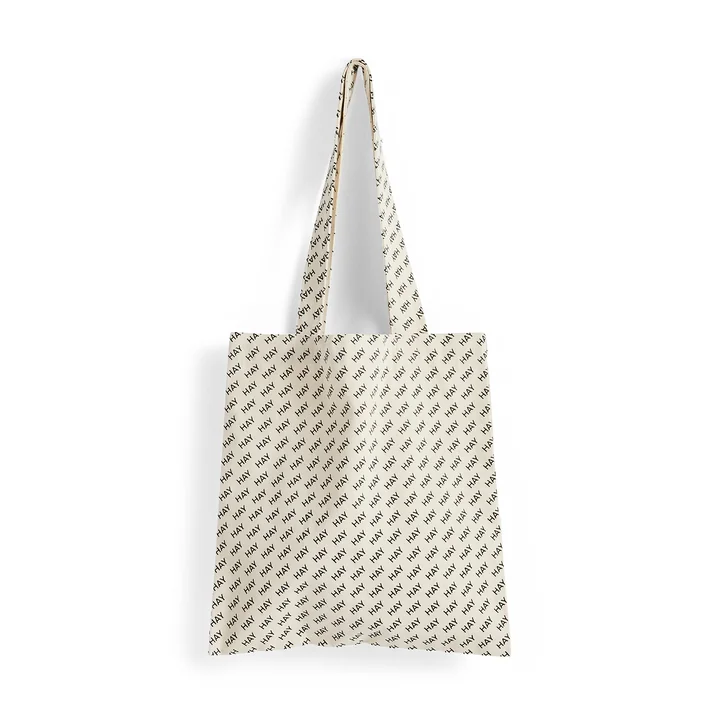 HAY - Logo Tote Bag, beige / black
