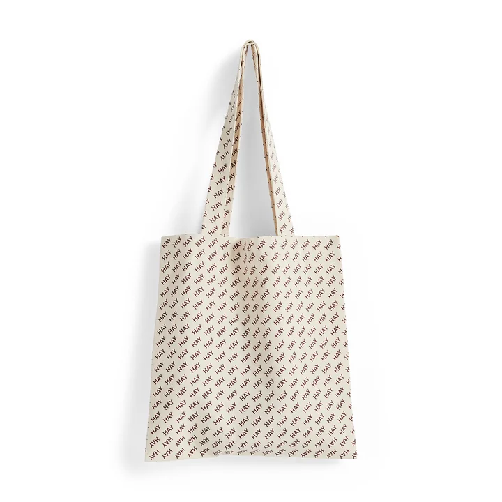 HAY - Logo Tote Bag, beige / burgundy