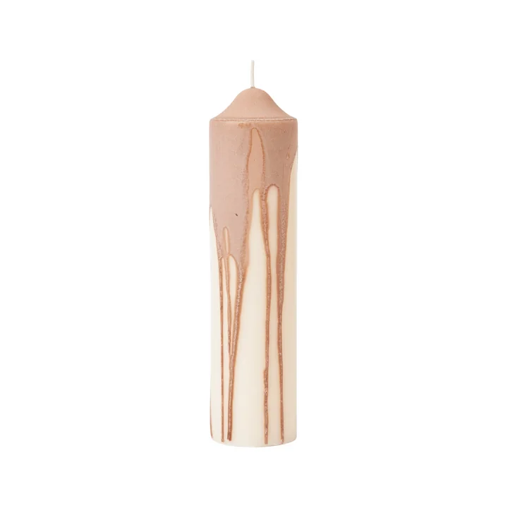 Ferm Living - Dryp Blockkerze, H 20 cm, beige / weiß