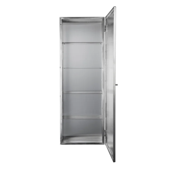 Ferm Living - Haze Wandschrank, 35 x 100 cm, Glas / Edelstahl