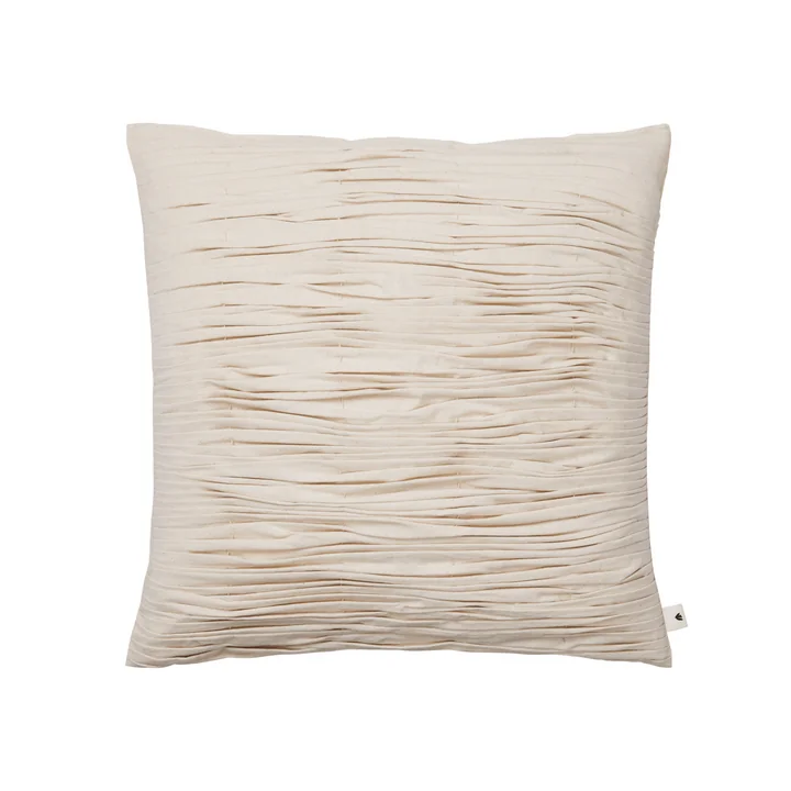 Ferm Living - Falda Smocked Kissen, 50 x 50 cm, natur