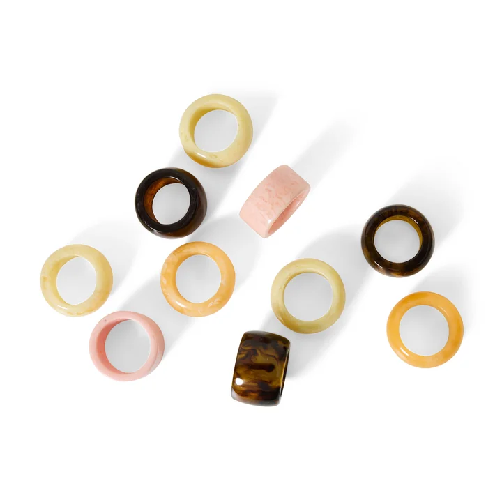 HKliving - Serviettenringe, sunrise (4er-Set)