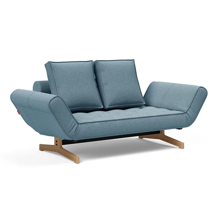 Innovation Living - Ghia Wood Schlafsofa, 210 x 93 cm, hellblau (525 Mixed Dance)